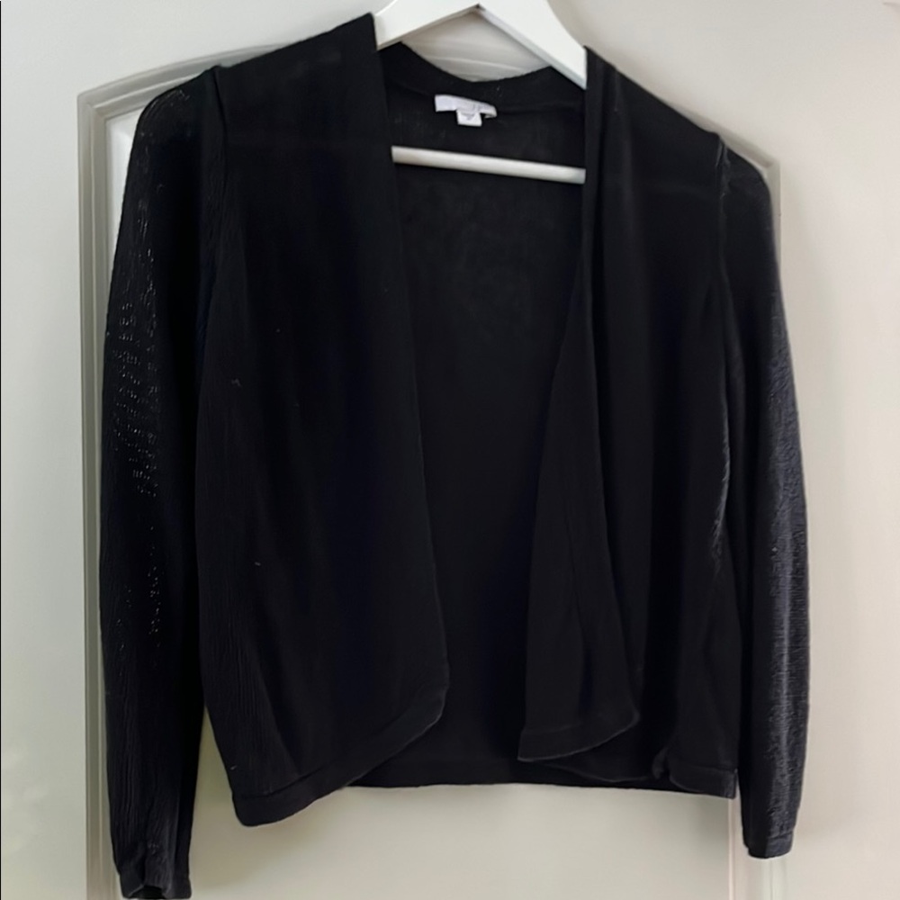 J. Jill Black Open-Front Cardigan Sweater